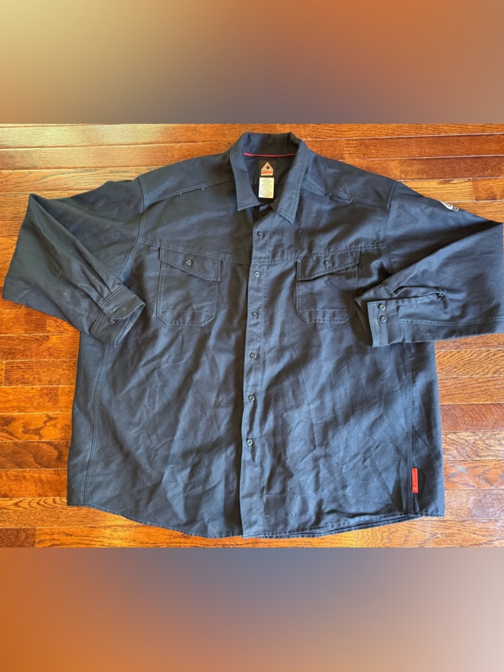 Bulwark FR Men's iQ Series Endurance Navy Work Shirt 3XL Flame Water Resistant